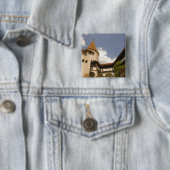Kasteel Bran uit de 13e eeuw (Kasteel van Dracula) Vierkante Button 5,1 Cm (In situ)