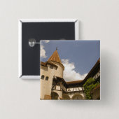 Kasteel Bran uit de 13e eeuw (Kasteel van Dracula) Vierkante Button 5,1 Cm (Voorkant /achterkant)