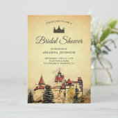 Kasteel Bruiloft Feest in Vintage Sfeer Kaart (Staand voorkant)
