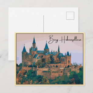 Kasteel Burg Hohenzollern cadeau uit de oude doos Briefkaart