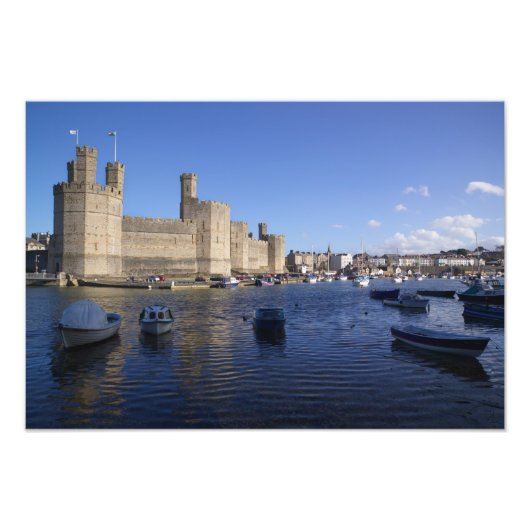 Kasteel Caernarfon, Gwynedd, Wales 2 Foto Afdruk (Voorkant)