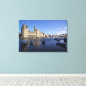 Kasteel Caernarfon, Gwynedd, Wales Canvas Afdruk (Insitu (Houten vloer))