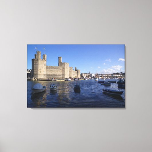 Kasteel Caernarfon, Gwynedd, Wales Canvas Afdruk (Voorkant)