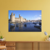 Kasteel Caernarfon, Gwynedd, Wales Canvas Afdruk (Insitu (Woonkamer))