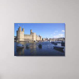 Kasteel Caernarfon, Gwynedd, Wales Canvas Afdruk