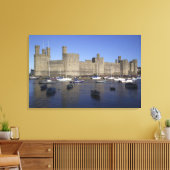 Kasteel Caernarfon, Gwynedd, Wales (RF) Canvas Afdruk (Insitu (Woonkamer))