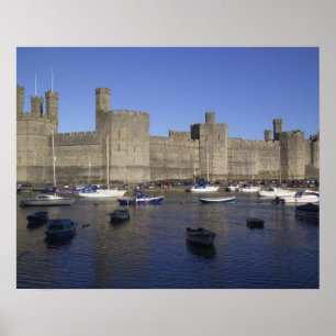 Kasteel Caernarfon, Gwynedd, Wales (RF) Poster