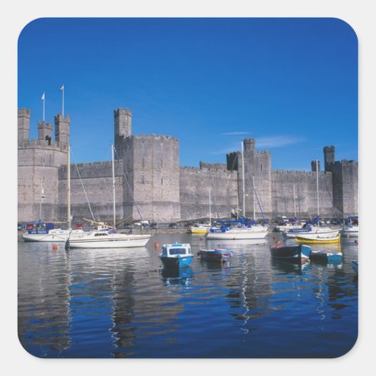 Kasteel Caernarfon, Gwynedd, Wales Vierkante Sticker (Voorkant)