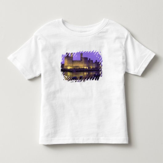 Kasteel Caernarfon, 's nachts, Gwynedd, Wales Kinder Shirts (Voorkant)