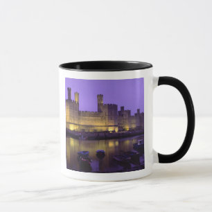 Kasteel Caernarfon, 's nachts, Gwynedd, Wales Mok