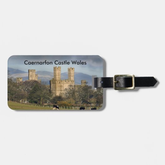 Kasteel Caernarfon Wales. Bagagelabel (Voorkant horizontaal)