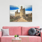 Kasteel Caernarfon Wales. Canvas Afdruk (Insitu (Woonkamer))