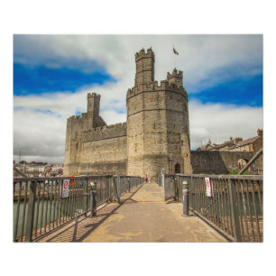 Kasteel Caernarfon Wales. Foto Afdruk