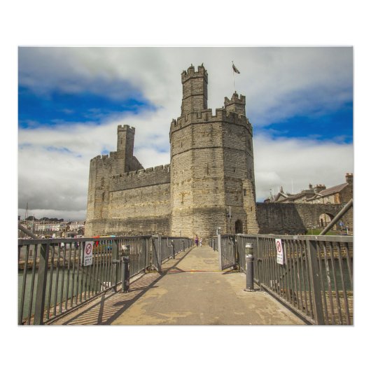 Kasteel Caernarfon Wales. Foto Afdruk (Voorkant)