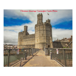 Kasteel Caernarfon Wales. Foto Afdruk