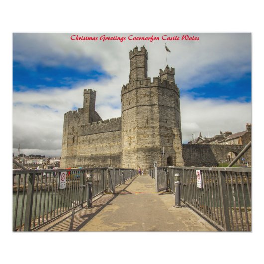 Kasteel Caernarfon Wales. Foto Afdruk (Voorkant)