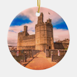 Kasteel Caernarfon Wales. Keramisch Ornament