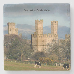 Kasteel Caernarfon Wales. Stenen Onderzetter
