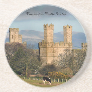 Kasteel Caernarfon Wales. Zandsteen Onderzetter