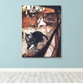 Kasteel Cat Rackham Illustratie Canvas Afdruk (Insitu (Houten vloer))