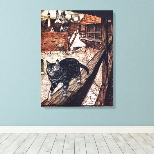 Kasteel Cat Rackham Illustratie Canvas Afdruk (Insitu (Houten vloer))