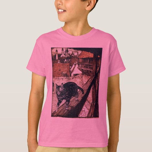 Kasteel Cat Rackham Illustratie T-shirt (Voorkant)