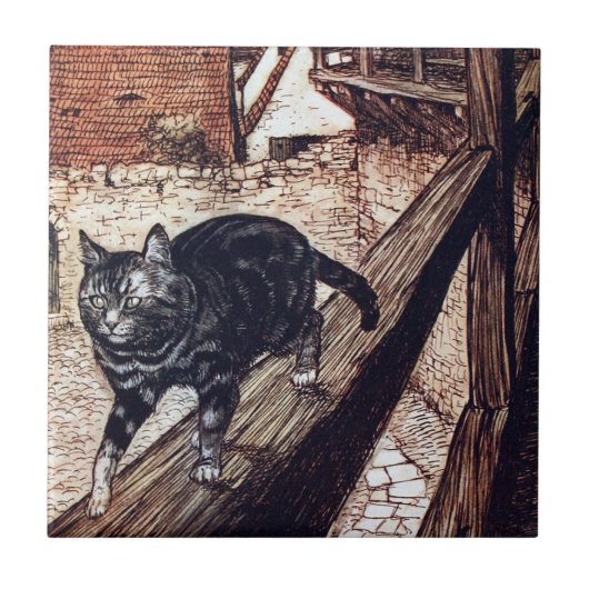 Kasteel Cat Rackham Illustratie Tegeltje (Voorkant)