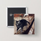 Kasteel Cat Rackham Illustratie Vierkante Button 5,1 Cm (Voorkant /achterkant)