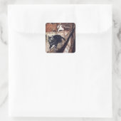 Kasteel Cat Rackham Illustratie Vierkante Sticker (Tas)