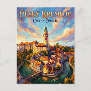 Kasteel Cesky Krumlov Tsjechië Briefkaart