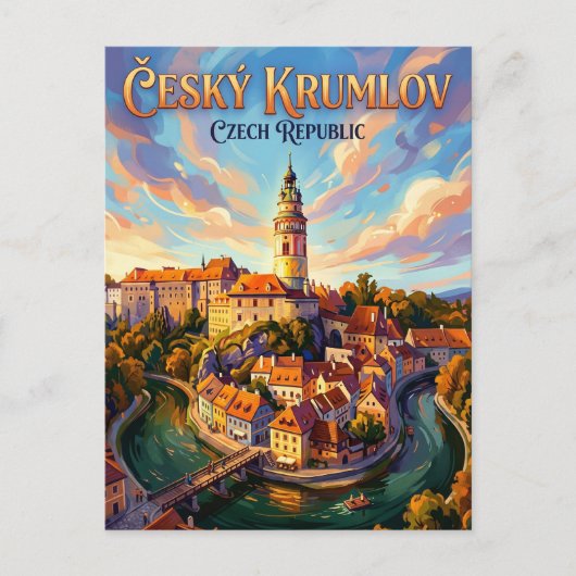 Kasteel Cesky Krumlov Tsjechië Briefkaart (Voorkant)