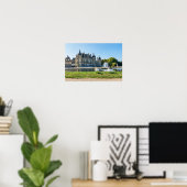 Kasteel Chantilly, fontein en twee zwanen Poster (Thuiskantoor)