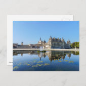 Kasteel Chantilly met weerspiegeling in een vijver Briefkaart (Voorkant / Achterkant)