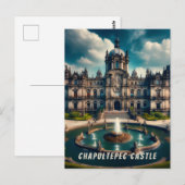 Kasteel Chapultepec Mexico Oude Reisprenten Briefkaart (Voorkant / Achterkant)