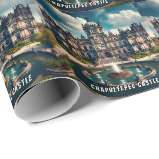 Kasteel Chapultepec Mexico Oude Reisprenten Cadeaupapier (Rol Hoek)