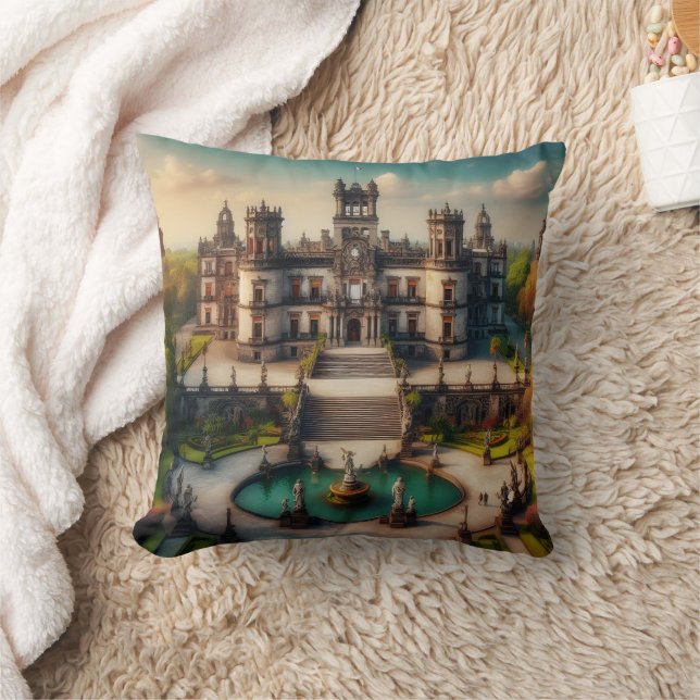 Kasteel Chapultepec Mexico Oude Reisprenten Kussen (Deken)