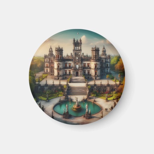 Kasteel Chapultepec Mexico Oude Reisprenten Magneet (Voorkant)