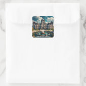 Kasteel Chapultepec Mexico Oude Reisprenten Vierkante Sticker (Tas)