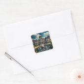 Kasteel Chapultepec Mexico Oude Reisprenten Vierkante Sticker (Envelop)