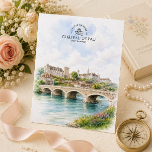 Kasteel Château de Pau en Brug – Frankrijk Briefkaart