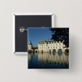 Kasteel Chenonceau, rivier Cher, Loir-et-Cher, 2 Vierkante Button 5,1 Cm (Voorkant /achterkant)