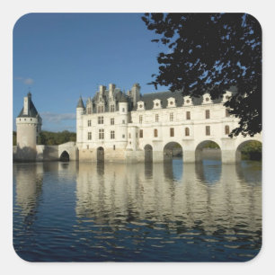 Kasteel Chenonceau, rivier Cher, Loir-et-Cher, 2 Vierkante Sticker