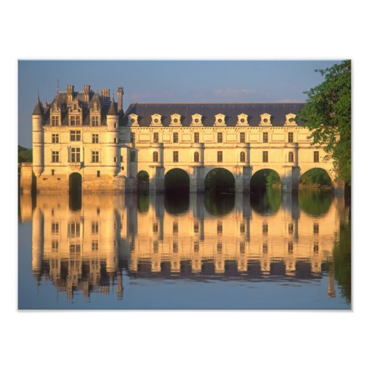 Kasteel Chenonceau, rivier Cher, Loir-et-Cher, Foto Afdruk (Voorkant)