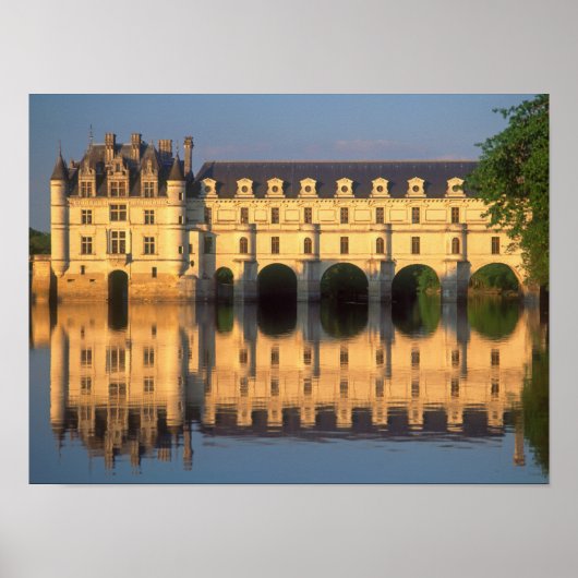 Kasteel Chenonceau, rivier Cher, Loir-et-Cher, Poster (Voorkant)