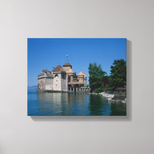 Kasteel Chillon, Meer van Genève, kanton Vaud, Canvas Afdruk
