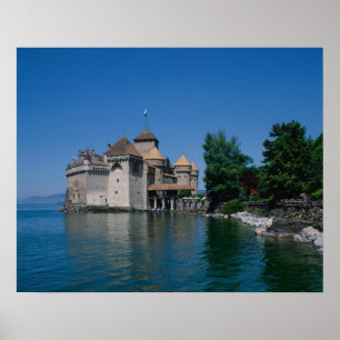Kasteel Chillon, Meer van Genève, kanton Vaud, Poster