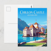 Kasteel Chillon Zwitserland Briefkaart (Voorkant / Achterkant)