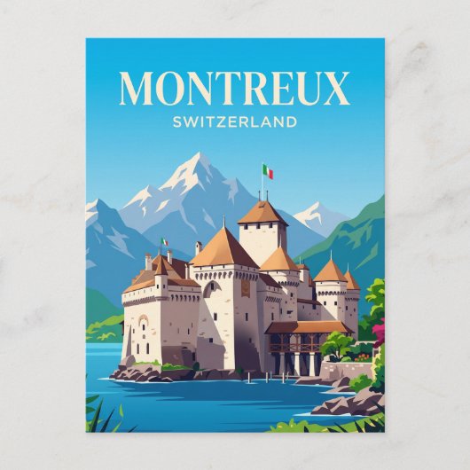 Kasteel Chillon Zwitserland Briefkaart (Voorkant)