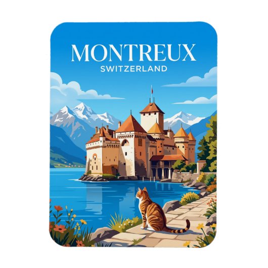 Kasteel Chillon Zwitserland Magneet (Verticaal)