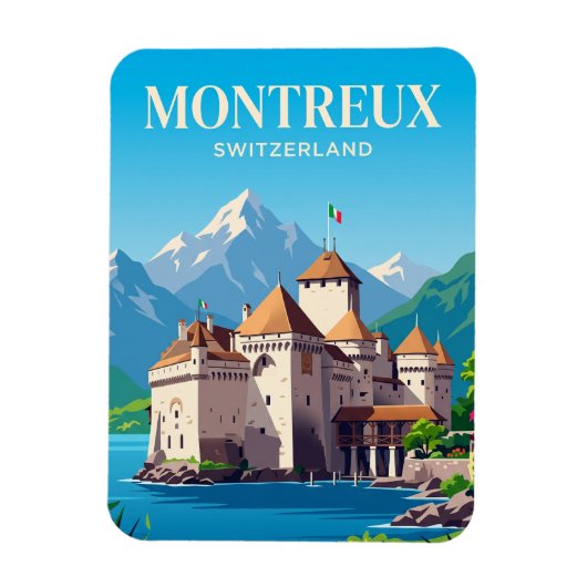 Kasteel Chillon Zwitserland Magneet (Verticaal)